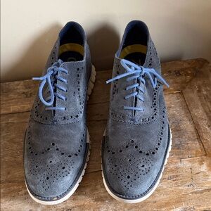 Cole Haan Zero Grand Men's Blue Suede Shoes Size 9.5